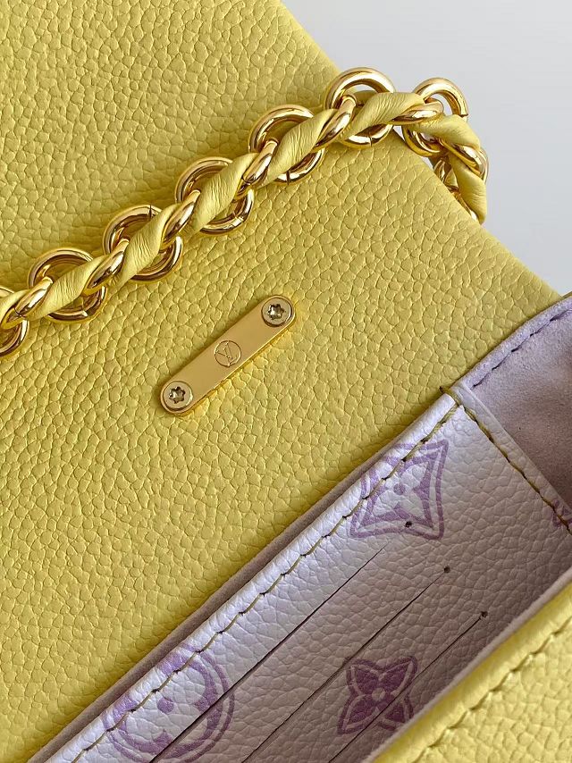 Louis vuitton original calfskin nano madeleine bag M29378 yellow