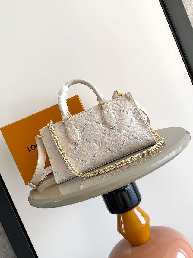 Louis vuitton original calfskin onthego east west M29487 white&blue