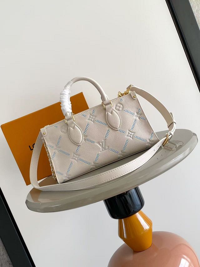 Louis vuitton original calfskin onthego east west M29487 white&blue