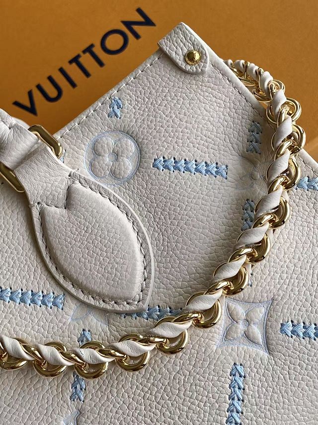 Louis vuitton original calfskin onthego east west M29487 white&blue