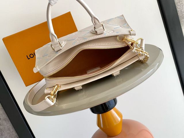 Louis vuitton original calfskin onthego east west M29487 white&blue