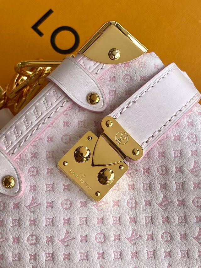 Louis vuitton original calfskin side trunk MM M28474 light pink