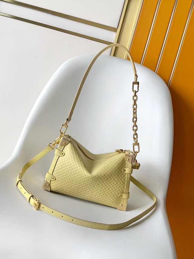 Louis vuitton original calfskin side trunk MM M28474 yellow