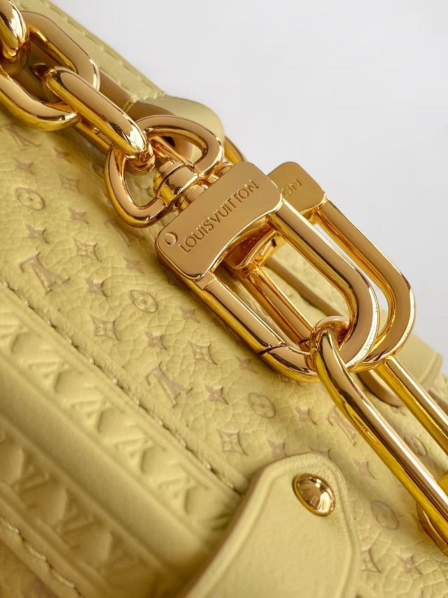 Louis vuitton original calfskin side trunk MM M28474 yellow