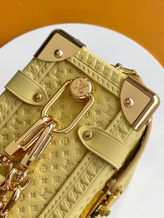 Louis vuitton original calfskin side trunk MM M28474 yellow