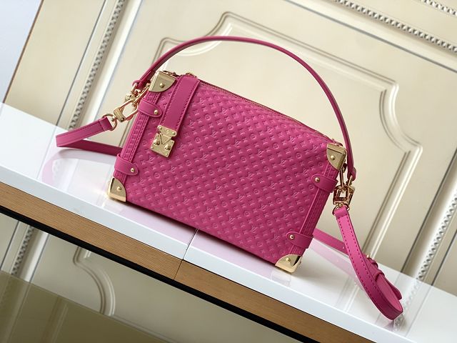 Louis vuitton original calfskin side trunk MM M29431 rose red