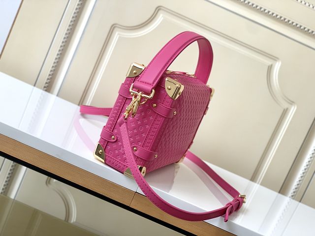 Louis vuitton original calfskin side trunk MM M29431 rose red