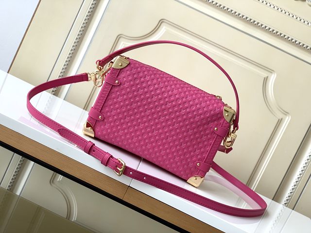Louis vuitton original calfskin side trunk MM M29431 rose red