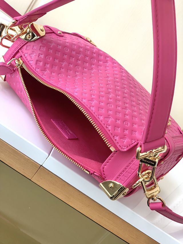 Louis vuitton original calfskin side trunk MM M29431 rose red