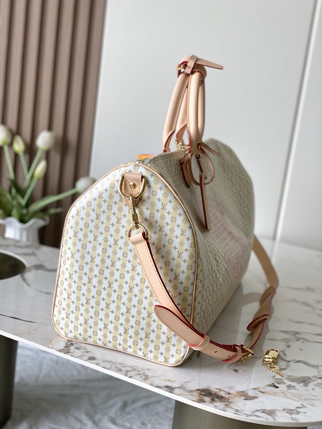 Louis vuitton original coated carryall keepall 45 M28678 yellow
