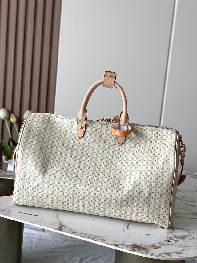 Louis vuitton original coated carryall keepall 45 M28678 yellow