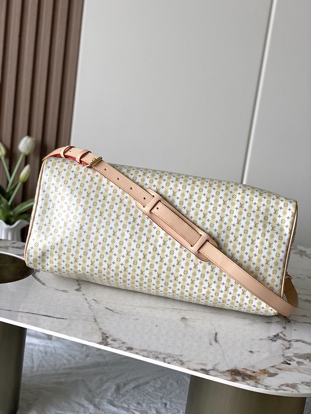 Louis vuitton original coated carryall keepall 45 M28678 yellow
