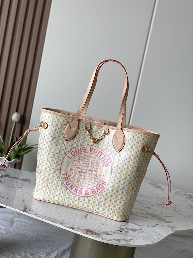 Louis vuitton original coated carryall neverfull mm M28457 yellow