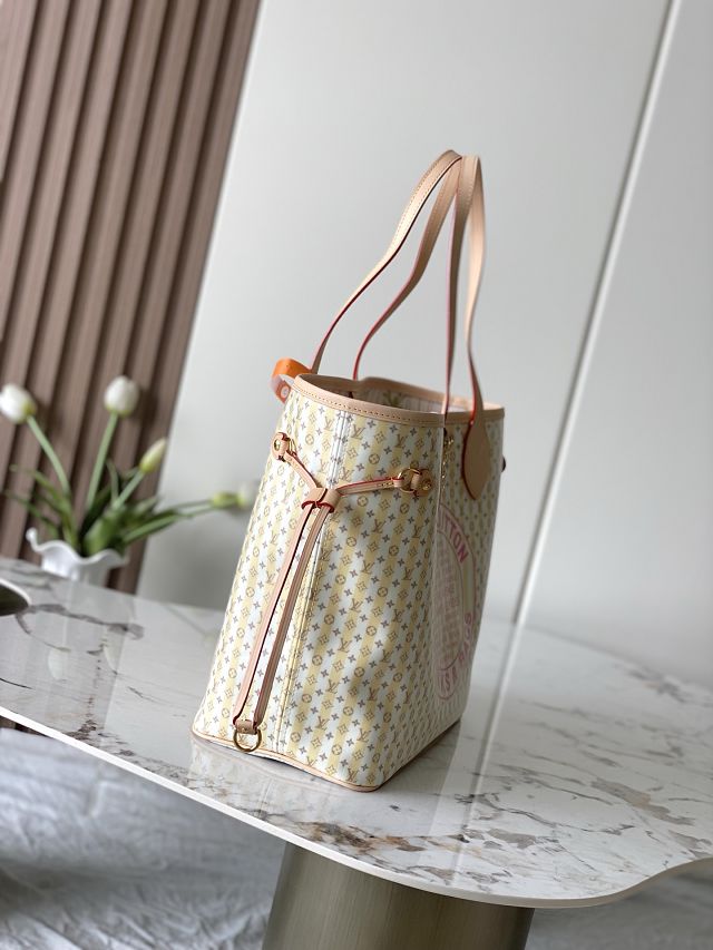Louis vuitton original coated carryall neverfull mm M28457 yellow