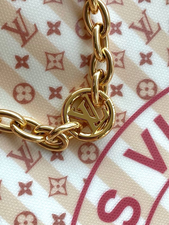 Louis vuitton original coated carryall neverfull mm M29483 nude rose