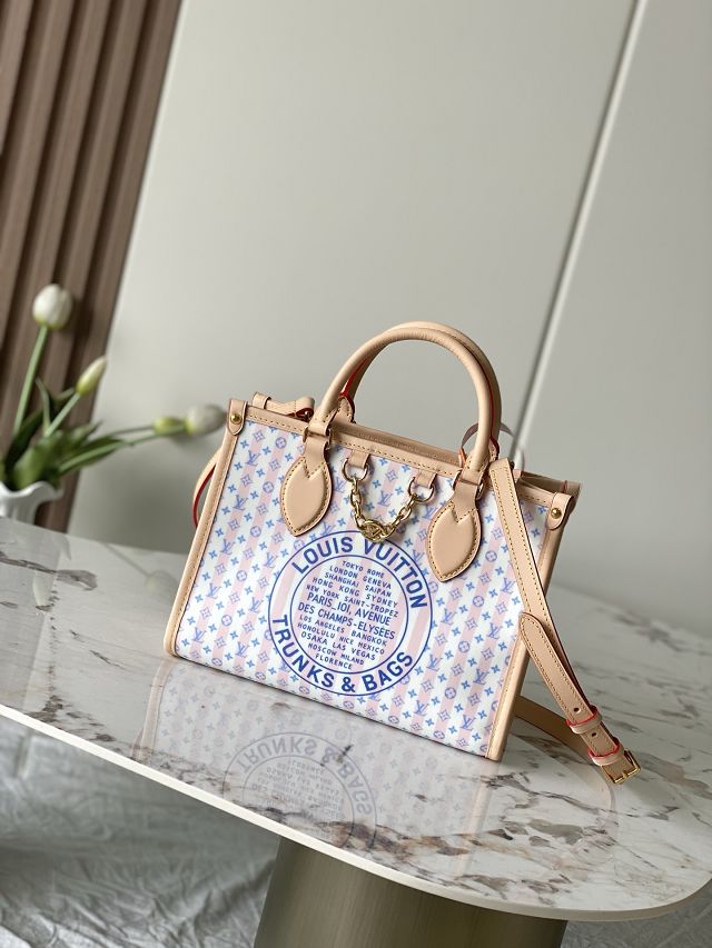 Louis vuitton original coated carryall onthego pm M29477 light pink