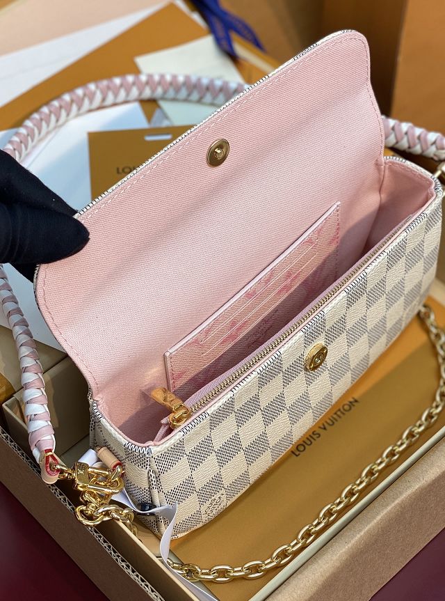 Louis vuitton original damier azur wallet on chain Ivy N40916
