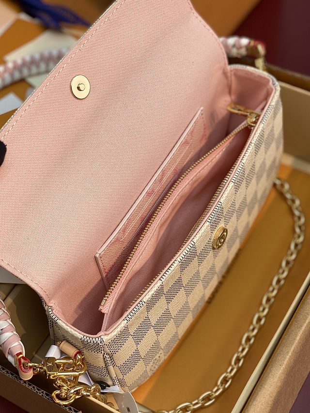 Louis vuitton original damier azur wallet on chain Ivy N40916