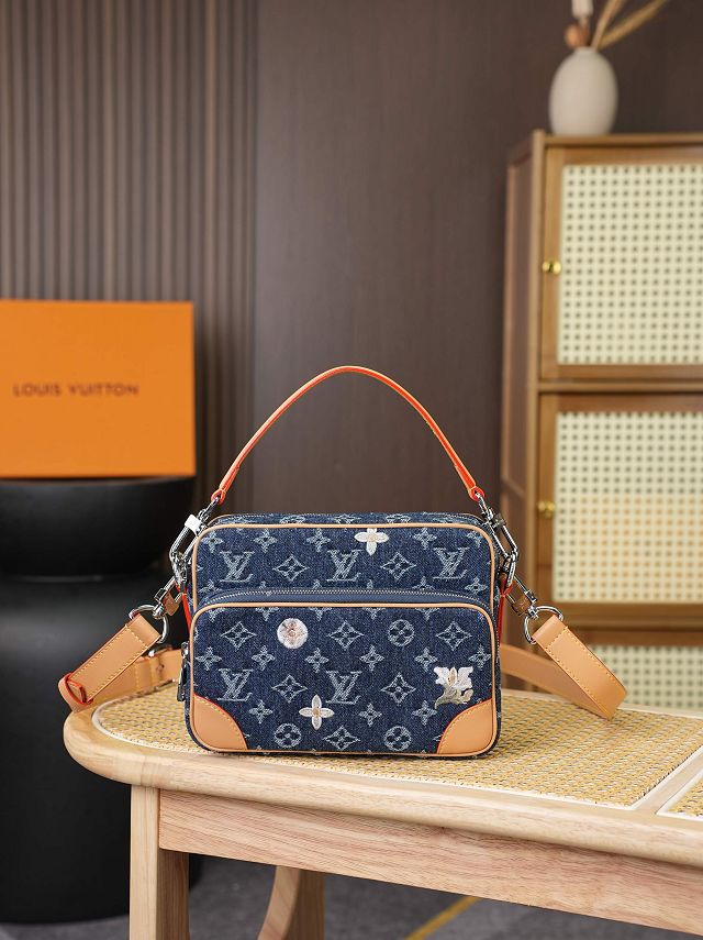 Louis vuitton original denim nil city bag M27553 blue