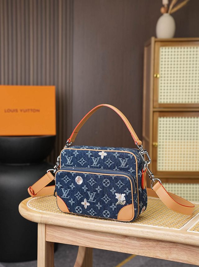 Louis vuitton original denim nil city bag M27553 blue