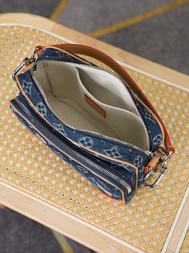 Louis vuitton original denim nil city bag M27553 blue