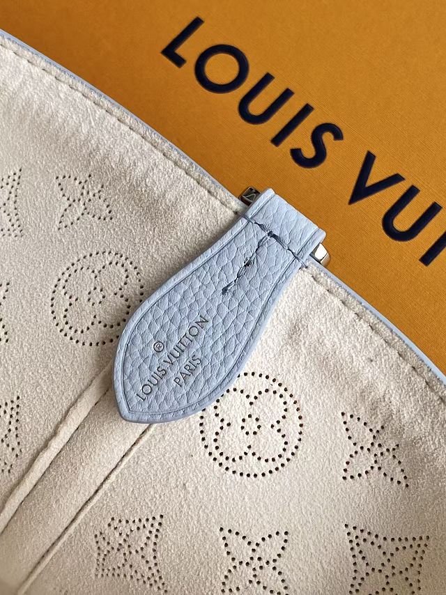 Louis vuitton original mahina calfskin blossom pm tote M29375 blue