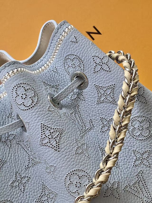 Louis vuitton original mahina leather bella bucket bag M57201 blue