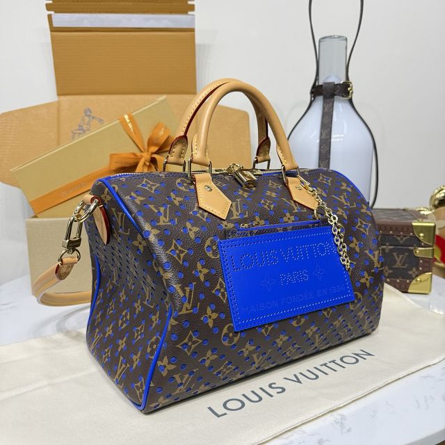 Louis vuitton original monogram canvas speedy soft 30 M29143 blue