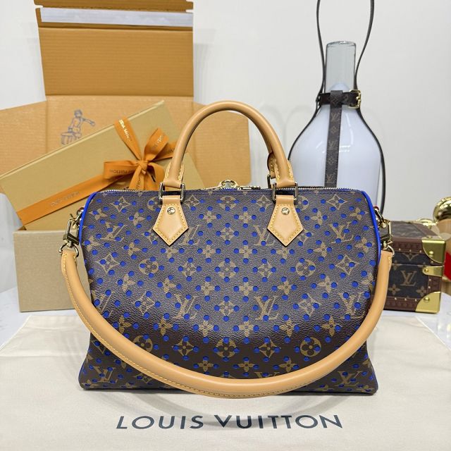 Louis vuitton original monogram canvas speedy soft 30 M29143 blue