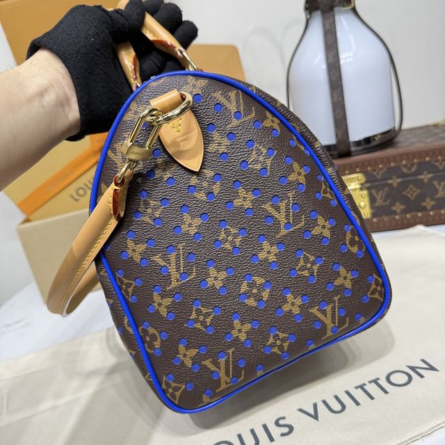 Louis vuitton original monogram canvas speedy soft 30 M29143 blue