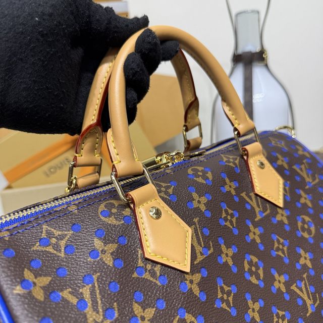 Louis vuitton original monogram canvas speedy soft 30 M29143 blue