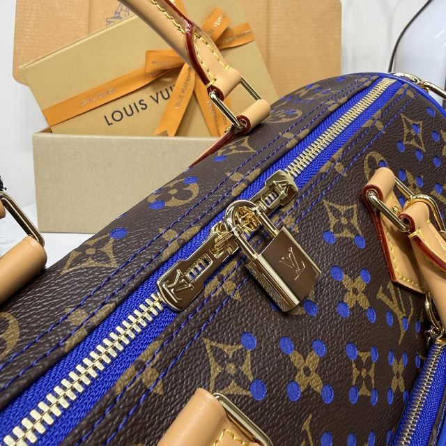 Louis vuitton original monogram canvas speedy soft 30 M29143 blue