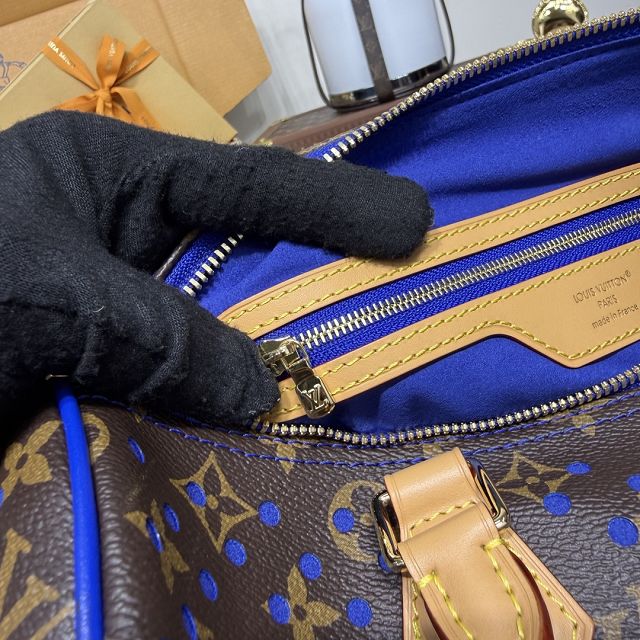 Louis vuitton original monogram canvas speedy soft 30 M29143 blue