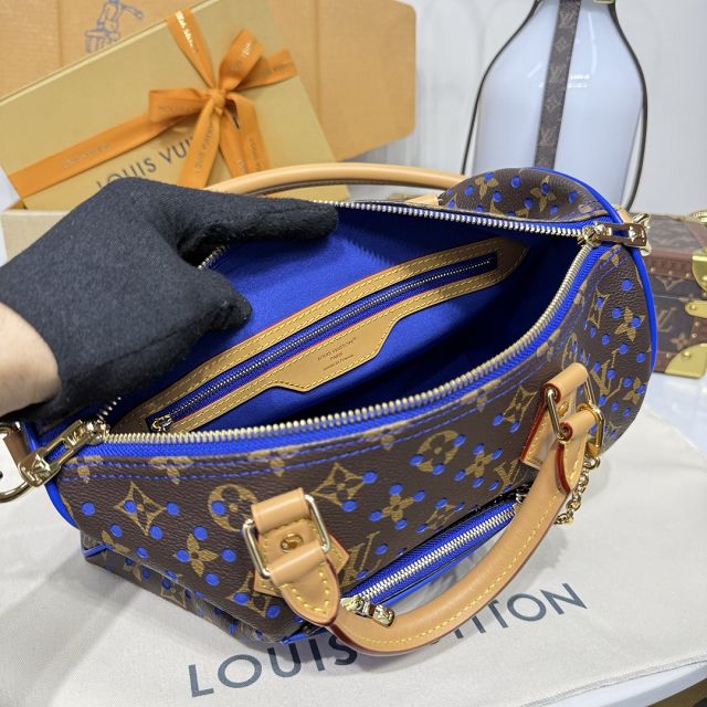 Louis vuitton original monogram canvas speedy soft 30 M29143 blue