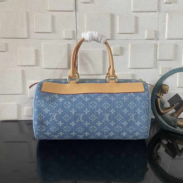 Louis vuitton original monogram denim top handle bag M95019 blue