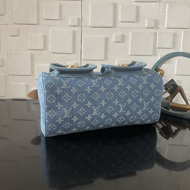 Louis vuitton original monogram denim top handle bag M95019 blue