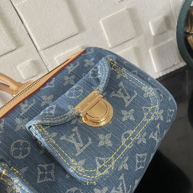 Louis vuitton original monogram denim top handle bag M95019 blue