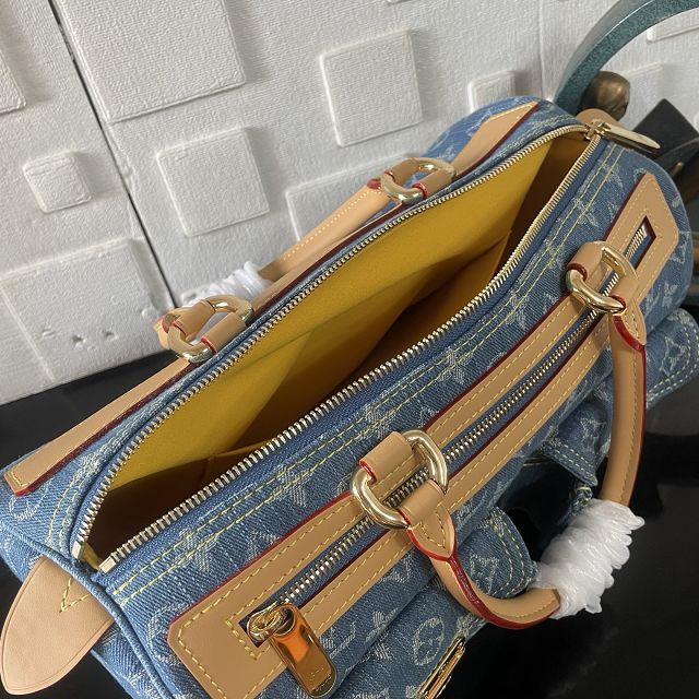 Louis vuitton original monogram denim top handle bag M95019 blue