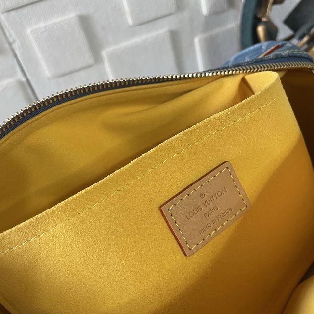 Louis vuitton original monogram denim top handle bag M95019 blue