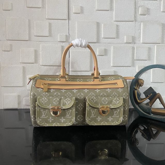 Louis vuitton original monogram denim top handle bag M95215 green
