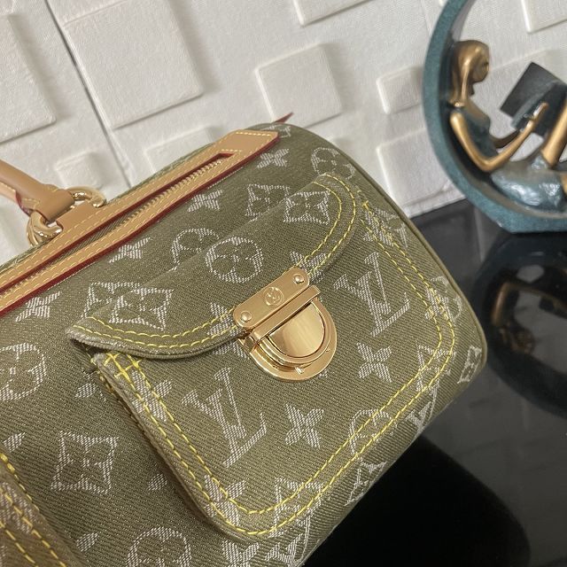 Louis vuitton original monogram denim top handle bag M95215 green
