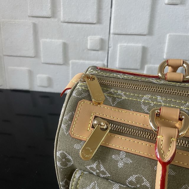 Louis vuitton original monogram denim top handle bag M95215 green