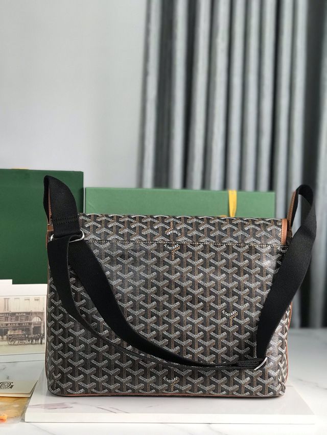 Goyard original canvas capetien MM messenger bag GY0133 black&brown