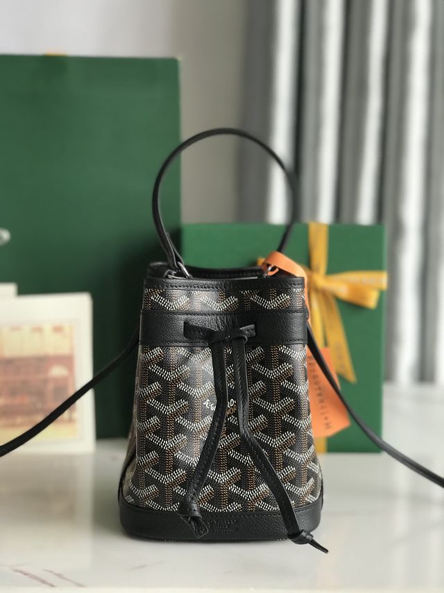 Goyard original canvas petit flot mini bucket bag GY0134 black