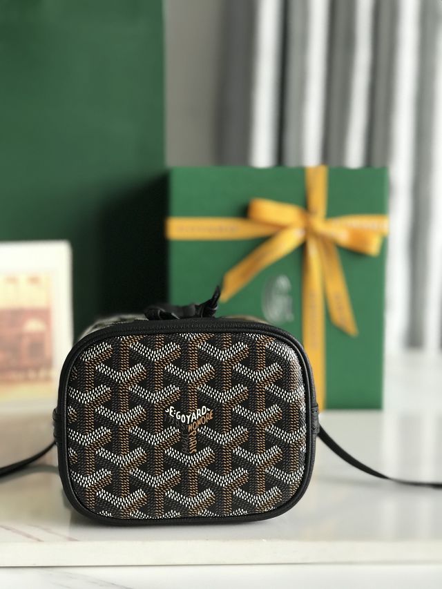 Goyard original canvas petit flot mini bucket bag GY0134 black