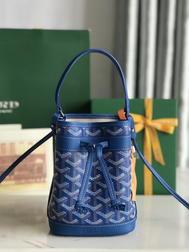 Goyard original canvas petit flot mini bucket bag GY0134 blue