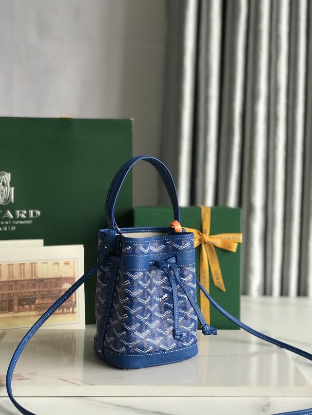 Goyard original canvas petit flot mini bucket bag GY0134 blue