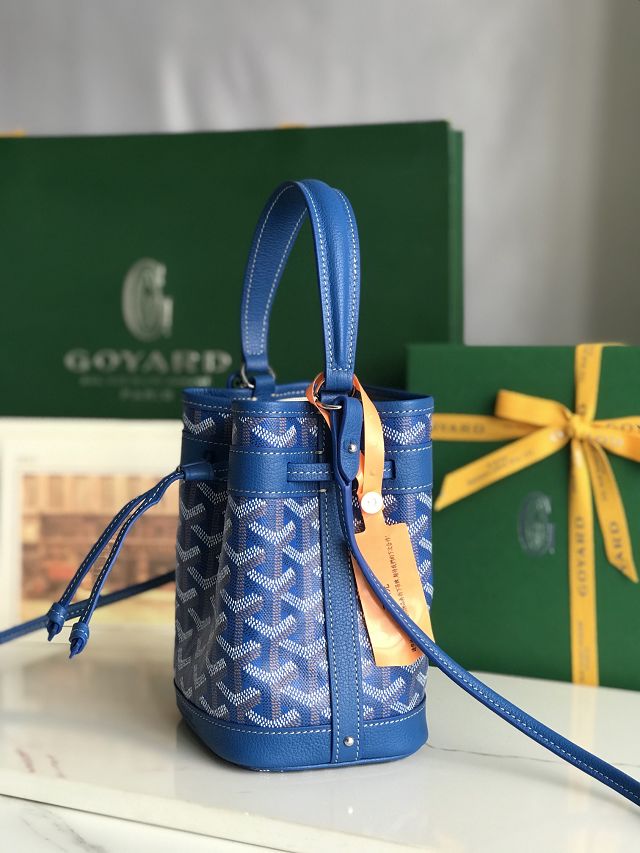 Goyard original canvas petit flot mini bucket bag GY0134 blue
