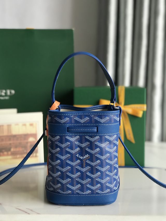 Goyard original canvas petit flot mini bucket bag GY0134 blue