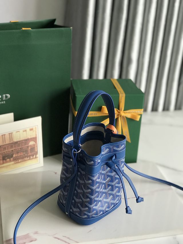 Goyard original canvas petit flot mini bucket bag GY0134 blue